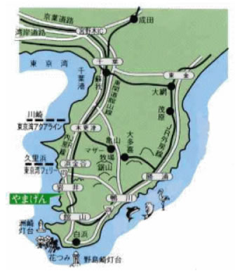 千葉半島の道路マップ
